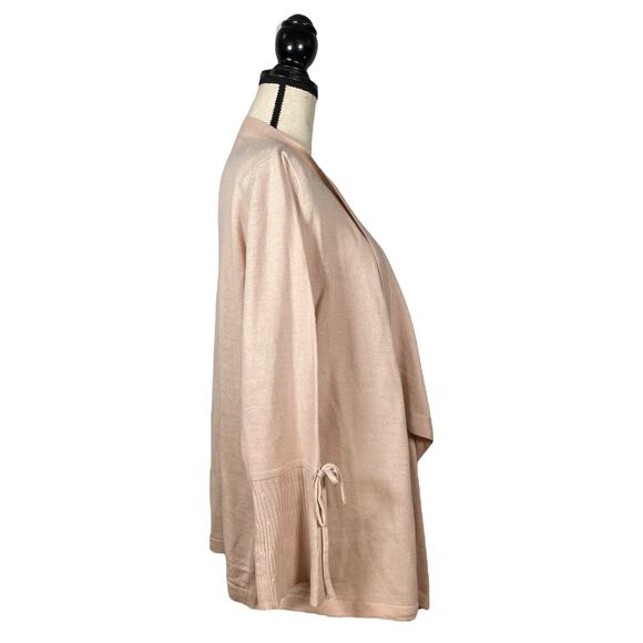 89TH + Madison Cream Beige Drape Tie Sleeve Open Cardigan     Size: XL - Picture 2 of 4